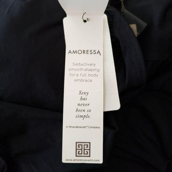 NWT Amoressa Laura Mars Bianca Plunging V-Neck Halter One-Piece Swimsuit - Picture 14 of 14